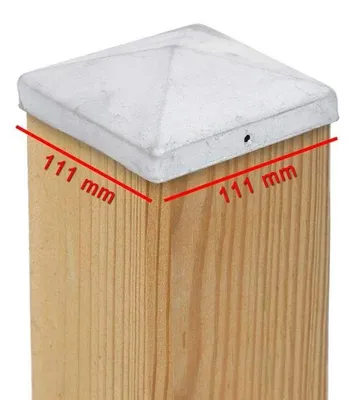 Zdjęcie produktu dla Podstawa słupka w kształcie piramidy - stal galwanizowana, 111 x 111 mm