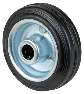 Produktbild von BS Rollen Gummirad schwarz, Stahlfelge, Rollenlager, Ø Rad 80 mm, Tragkraft 50 kg