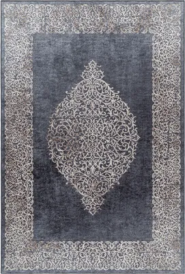 Produktbild von Waschbarer Teppich Federico Läufer, Farbe: Schwarz, Größe:80x150 cm
