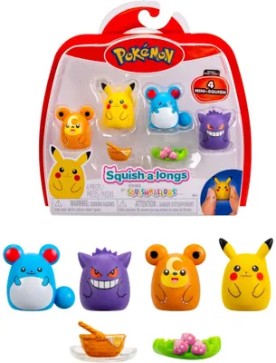 Produktbild von Squish-a-Longs Pokémon Mini-Squish 4er-Pack