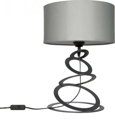 Obrázok produktu pre Moderná stolová lampa Orbit s tienidlom - elegantná nočná lampa - stolová lampa E27 - 45x30 cm - čierna a sivá - Orbit
