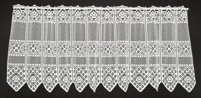 Produktbild von Gardinen Kranzusch Scheibengardine Blume Muster 45x168 cm H/B Weiß Bistrogardine Vorhang Küche 1er Pack