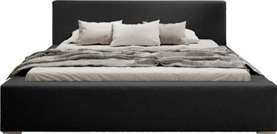 Produktbild von FEDVE Polsterbett Jenne aus Bouclé-Stoff 180x200 cm, Schwarz
