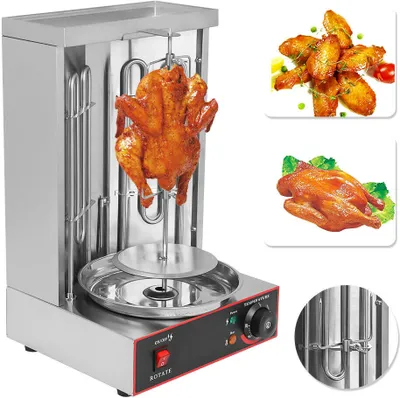 Obrázek produktu pro Kebab Grill Gyro Grill s nastavením teploty Vertikální kuřecí gril Kebab Machine 3KW 50-300 ℃ Nastavitelný rotační gril Multigrill pro domácí gyro stroj Kebab Machine