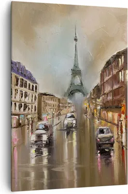 Produktbild von Bild auf Leinwand - Leinwandbild - Einteilig - Paris Turm Straße - 70x100cm - Wand Bild - Wanddeko - Wandbilder - Leinwanddruck - Wanddekoration - Leinwand bilder - Wandbild - PA70x100-3431