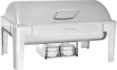Produktbild von TECHNICA Chafing dish aus Edelstahl 9L– Warmhaltebehälter Robust und pflegeleicht für buffet – Professioneller Speisenwärmer GN 1/1 Mit Deckel – Wärmebehälter Rechaud für Catering – 57x40,5x32 cm