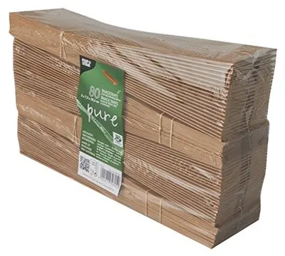 Produktbild von Snacktrays, Pappe "pure" 3 cm x 7,3 cm x 28,5 cm braun "100% Fair"