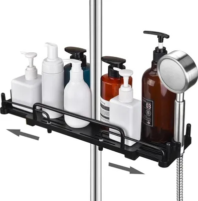 Image de Tablette de douche extensible - gain de place - 1 pièce - plastique ABS