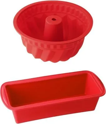 Produktbild von Kougelhopf Form & Kuchenform Set, Silikon, Dr. Oetker Flexxibel Love, Rot, 24 x 10 x 7.5 cm & 23.8 cm Durchmesser