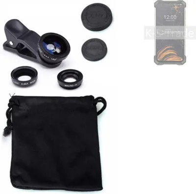 Produktbild von K-S-Trade Smartphone Kamera Linsen Set Kompatibel mit Doogee S86 3in1 Clip-On Kamera Adapter Macro Weitwinkel FishEye Fischauge Objektiv Linse