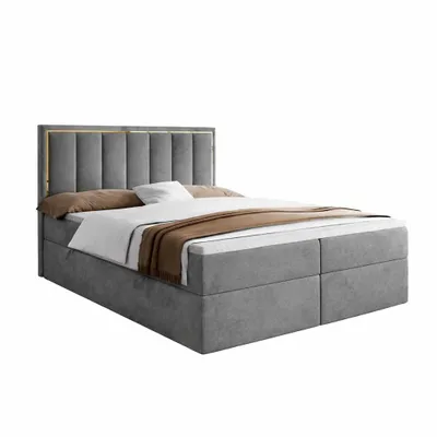 Zdjęcie produktu dla Łóżko kontynentalne LUX1 – styl glamour i komfort snu - materiał Riviera - 160x200cm