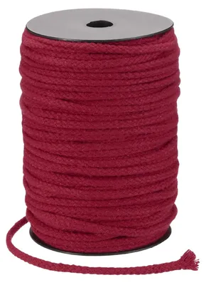 Macramé-Kordel 5 mm x 90 m, dunkelrot, 8-strängig, Baumwolle