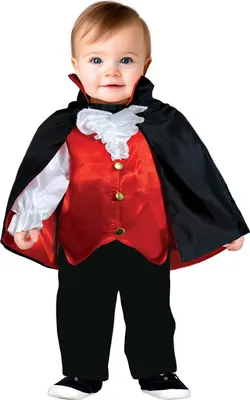 Produktbild von Vampir Halloween Baby Umhang Hemd Rot Schwarz Mantel Hose Gruselig Süßes Outfit Kleiner Nachtjäger, Größe: 86/92 Farbe: Schwarz