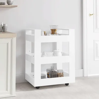 Produktbild von The Living Store Küchenwagen Weiß 60x45x80 cm Holzwerkstoff