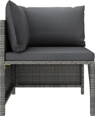 Produktbild von vidaXL 5-tlg. Garten-Sofagarnitur mit Auflagen Grau Poly Rattan