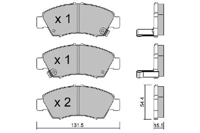 Produktbild von AISIN Bremsbeläge Satz Vorne Bremsklötze für HONDA Jazz II Schrägheck (GD, GE3, GE2) BPHO-1904