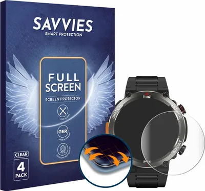 Produktbild von 4x Savvies Fullscreen Schutzfolie für Yxtel W50Pro 1.45" Displayschutz Folie Fullcover Klar Transparent