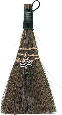 Obrázek produktu pro Čarodějnické koště Triquetra zelené -- sada 2 ks - 22x10cm