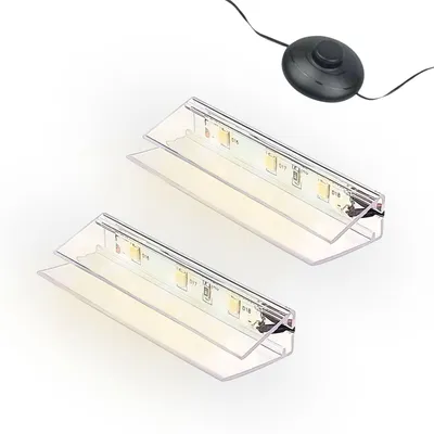 Produktbild von kalb | LED Glaskantenbeleuchtung Clip Set 3000K/5000K Transparent Plug & Play 2er Set warmweiß
