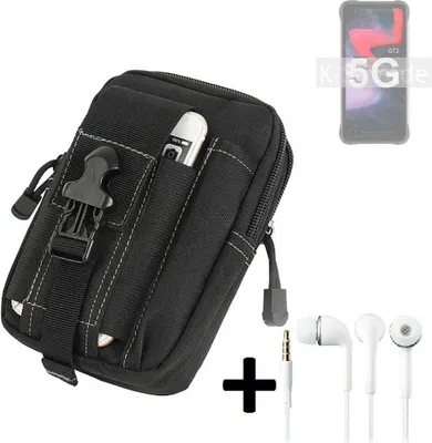 Produktbild von K-S-Trade Gürteltache + Kopfhörer kompatibel mit UMIDIGI Bison GT2 5G Gürtel Tasche Holster Schutz Hülle Handy Hülle  schwarz inkl. Extrafächer