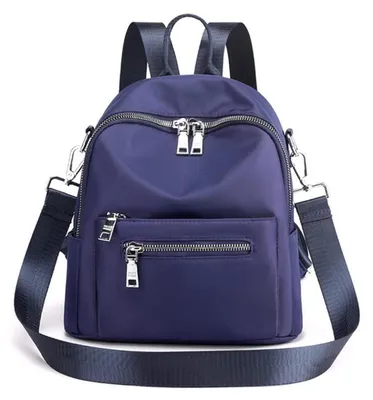Productafbeelding van Rugzak dames, klein, waterdicht, blauw, 2-in-1, schoudertas, dagrugzak, nylon