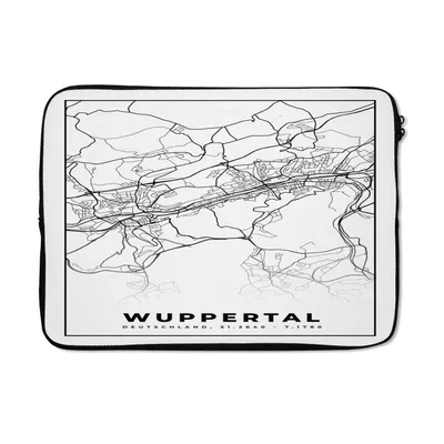 Produktbild von MuchoWow® Laptop Hülle 13 Zoll Stadtplan - Wuppertal - Karte Laptoptasche - Laptophülle - Sleeve - Rundumschutz