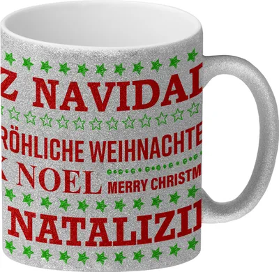 Produktbild von Fröhliche Weihnachten Glitzer-Glitzer-Kaffeebecher