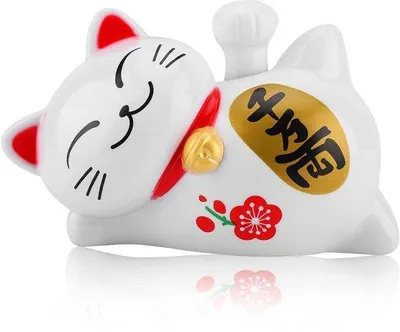 Productafbeelding van Fengshui Zwaaiende Katdecoratie - Zonne-energie - 15 cm Geldecoratie