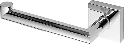 Produktbild von META Papierrollenhalter links Messing Chrom poliert 180x55x70 mm für Bad & WC >> zum Bohren oder Kleben