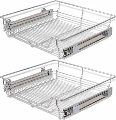 Obrázok produktu pre vidaXL Vstavaná zásuvka Výsuvný kôš 2 ks strieborná 600 mm