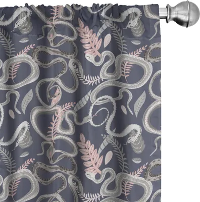 Immagine prodotto di ABAKUHAUS Tende botaniche, tende, motivi astratti vintage di serpenti e rami, 2 pezzi 75 x 225 cm, multicolore