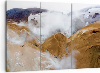 Produktbild von Bild auf Leinwand - Leinwandbild - 3 Teile - Berge Wolken Landschaft - 105x70cm - Wand Bild - Wanddeko - Wandbilder - Leinwanddruck - Bilder - Wanddekoration - Leinwand bilder - CE105x70-4711