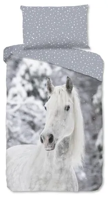Productafbeelding van Good Morning Kinderdekbedovertrek "Bonnie" - Grijs - (140x200 cm) - 100% Katoen