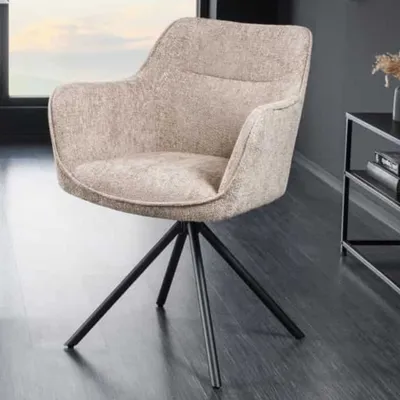 Produktbild von Eleganter Drehstuhl FLORENZ champagner beige Strukturstoff