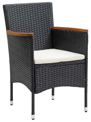 Produktbild von vidaXL Garten-Essstühle 4 Stk. Poly Rattan Schwarz