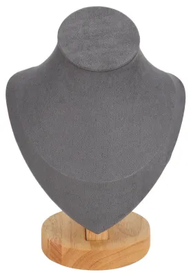 Produktbild von Halsketten-Display-Halter, Log-Flanell-Kunstleder-Ständer für Einzelhandelsgeschäfte, Grau