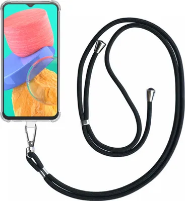 Image de Smartphonica étui pour téléphone Samsung
  Galaxy M33 Transparent Antichoc avec Lanière Universelle Détachable pour Téléphone
  - Coque arrière en silicone antichoc avec dragonne