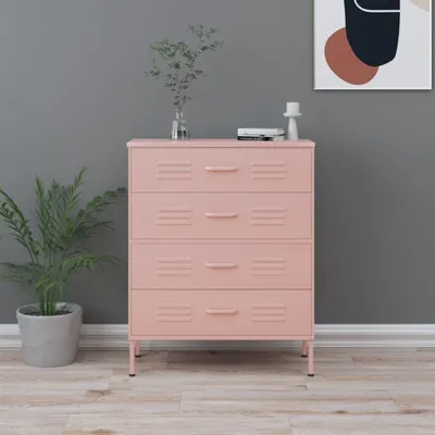 Produktbild von [Home] Kommode Rosa 80x35x101,5 cm Stahl , Neue Mode 2024 im häuslichen Leben