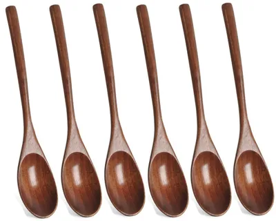 Holzlöffel aus Nanmu-Holz, 6 Stück, 22,5 cm, japanischer Stil