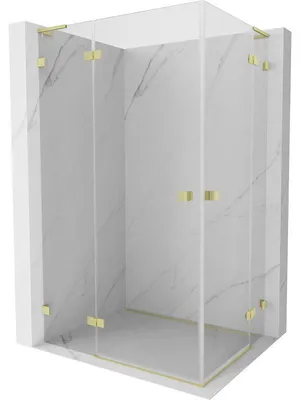 Obrázek produktu pro Mexen Lunar L Duo sprchová kabina otočná levá 110 x 100 cm, transparentní, zlatá kartáčovaná - 834L-110L-100P-55-00
