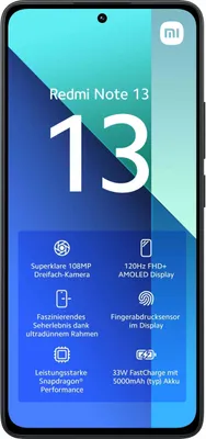 Produktbild von XIAOMI Redmi Note 13 DS 6+128GB midnight black