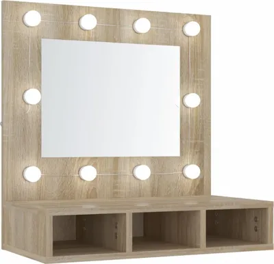 Image de vidaXL Armoire de toilette avec LED Chêne Sonoma 60x31,5x62 cm