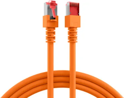 Produktbild von EFB RJ45 Patchkabel S/FTP Cat.6 LSZH 25m ORANGE reines Kupfer Laengenaufdruck auf Knickschutztuelle patentiert