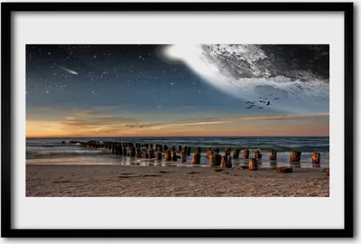 Produktbild von Bild 60x40 MDF-Rahmen Wandkunst Ocean Beach Landschaft