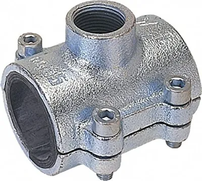 A close-up studio shot of a pipe fitting.