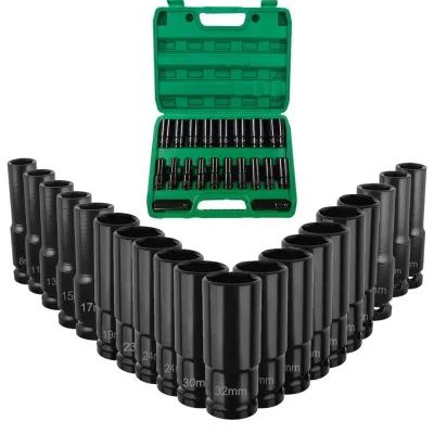 20-teiliger Steckschlüsselsatz, 8–32 mm, Chrom-Vanadium-Stahl