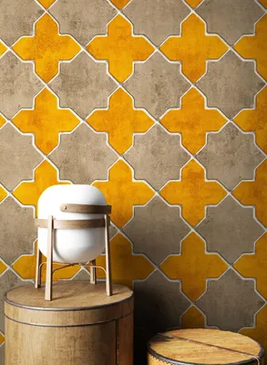 Newroom papel pintado no tejido Delia Muster 1 amarillo, ambientado
