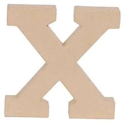 Obrázek produktu pro Decopatch, papírmašé Kraft, velké písmeno X 20cm - karton hnědý