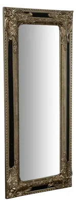 Wandspiegel Empire, rechteckig, 35,5x4,5x82,5 cm, silber-schwarz antik