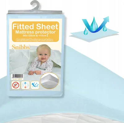 Produktbild von Wasserdichtes Spannbettlaken, Snibbs Matratzenschoner 60x120 blau
